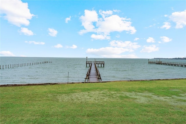 view of water feature featuring a boat dock