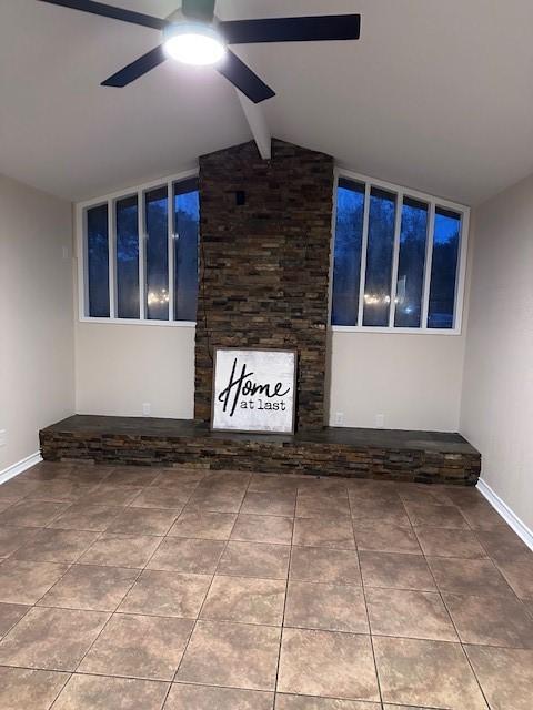 4633 Wilma Dr, Corpus Christi, TX 78412 - tiled empty room featuring ceiling fan and baseboards