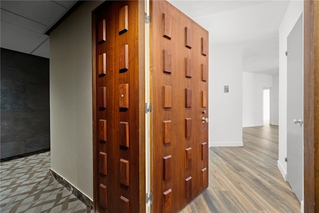 hall featuring light hardwood / wood-style floors