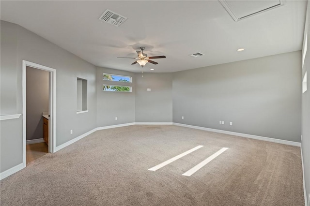 3013 Neches Dr, Corpus Christi, TX 78414 - unfurnished room featuring carpet, ceiling fan, baseboards, and recessed lighting