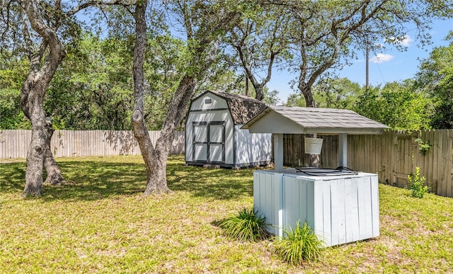 102 Mallard Dr, Aransas Pass, TX 78336 - view of yard featuring a storage shed, an outbuilding, and central air condition unit