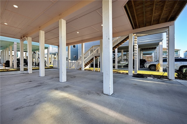 view of patio featuring a carport