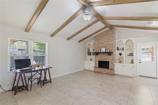 1010 Weber Pkwy, Corpus Christi, TX 78411 - living area with a fireplace and built in shelves