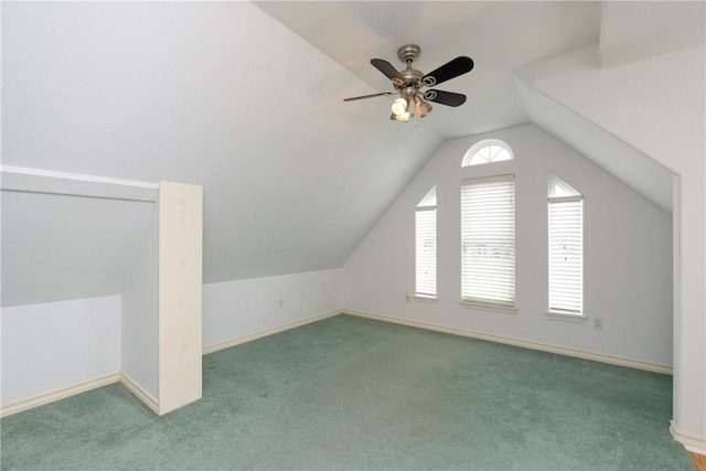 8101 Mt Zion, Corpus Christi, TX 78413 - bonus room with lofted ceiling, a ceiling fan, and carpet flooring