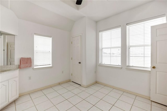 8101 Mt Zion, Corpus Christi, TX 78413 - unfurnished bedroom with vaulted ceiling and ceiling fan