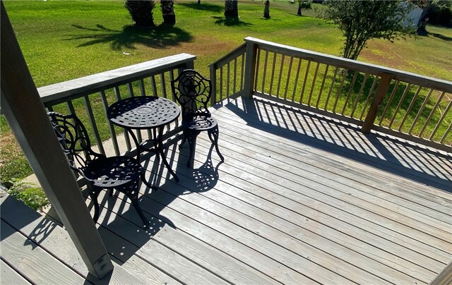 deck with a yard