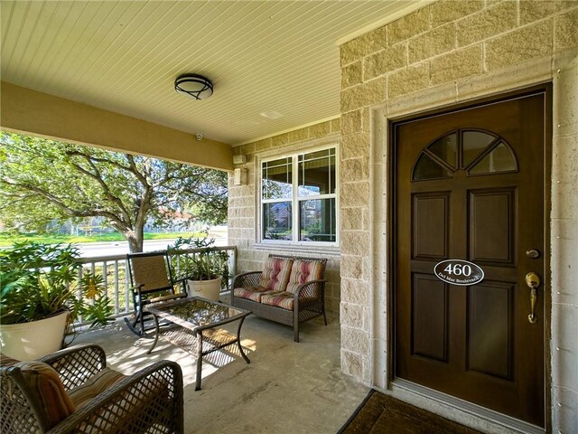 460 Del Mar Blvd, Corpus Christi, TX 78404 - property entrance with covered porch and stone siding