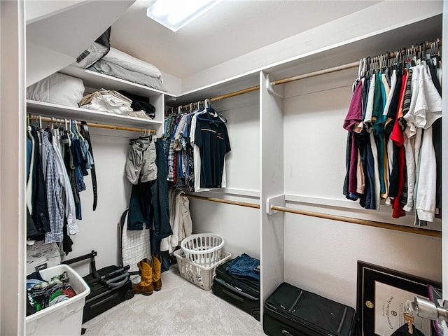 walk in closet featuring carpet