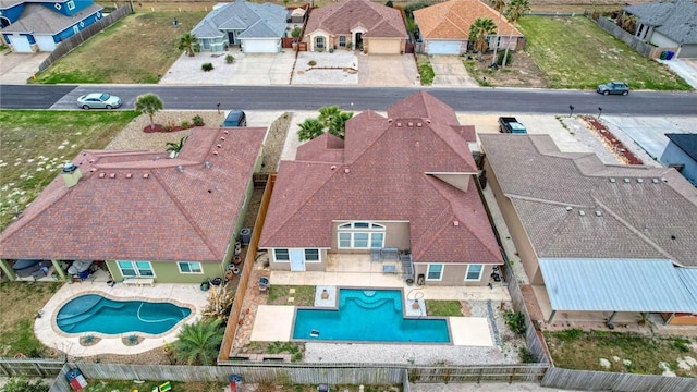 aerial view featuring a residential view