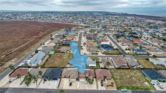 aerial view with a residential view
