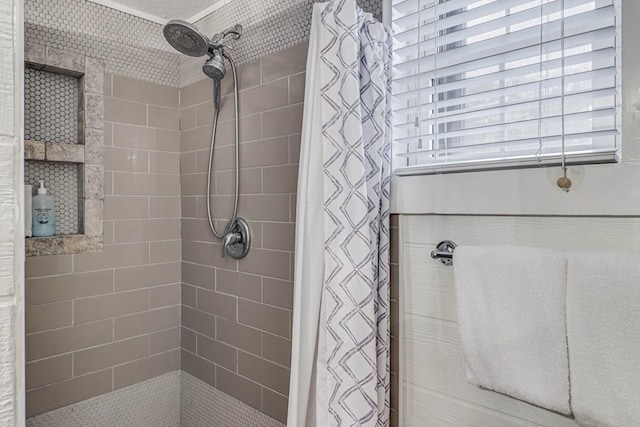 bathroom featuring walk in shower