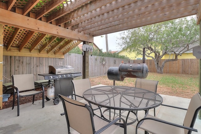 view of patio / terrace with a grill