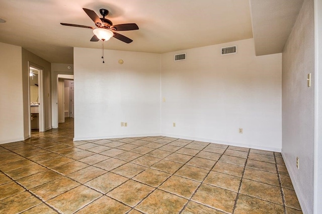 empty room featuring ceiling fan