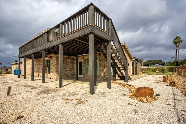 view of property's community featuring a wooden deck