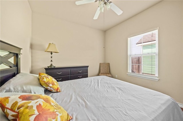 bedroom featuring a ceiling fan