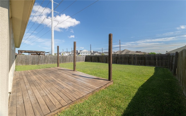 view of yard with a deck