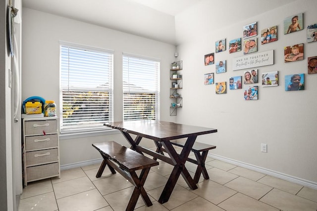 view of tiled dining room