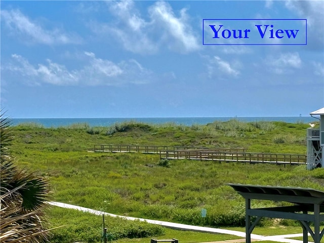 view of water feature with a rural view