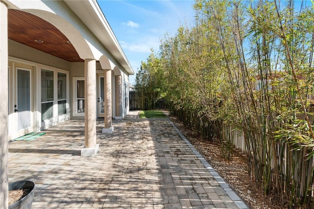 view of patio featuring a fenced backyard