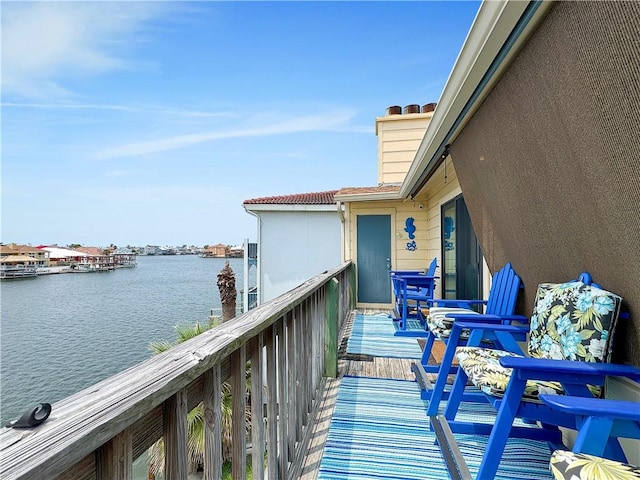balcony with a water view