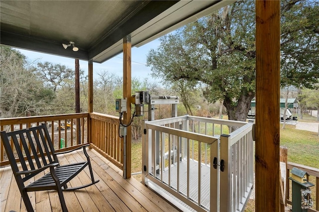 view of wooden deck