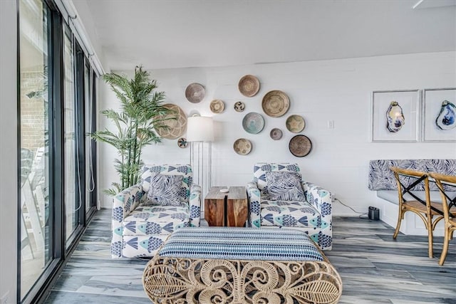 interior space with a wealth of natural light and wood finished floors