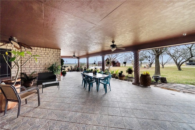 view of patio / terrace with ceiling fan