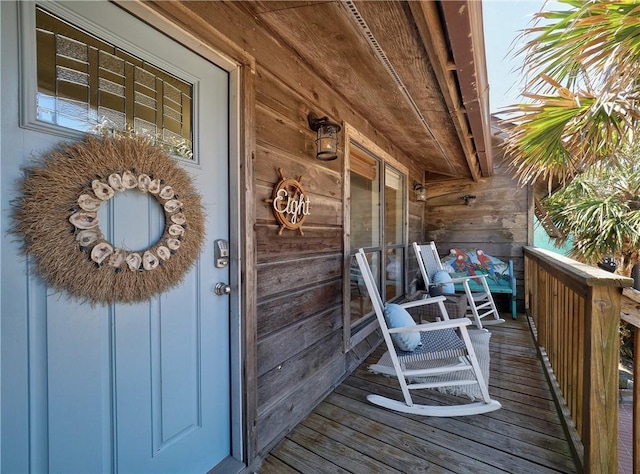 deck featuring a porch