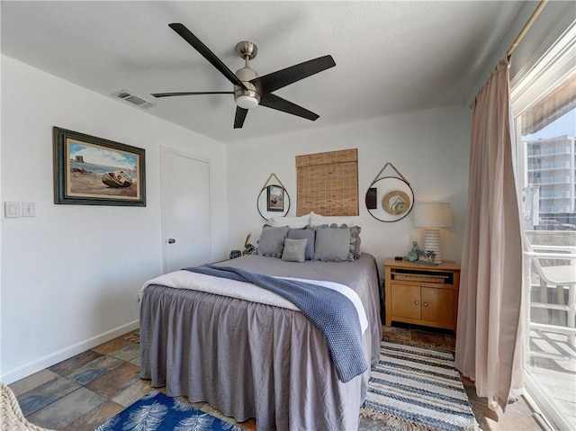 bedroom with ceiling fan