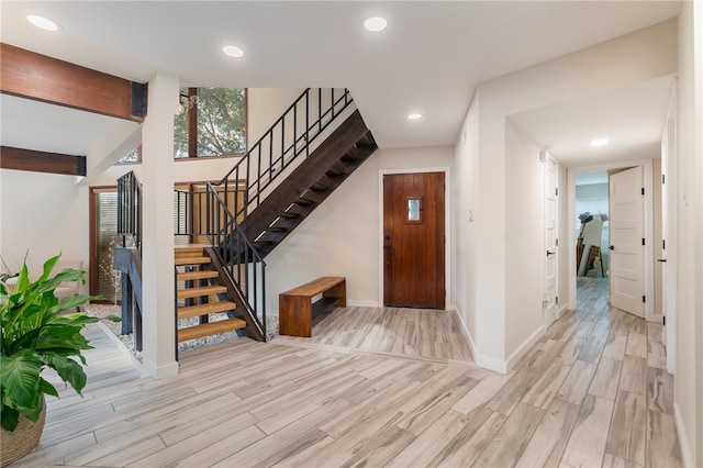 entryway featuring light wood-type flooring