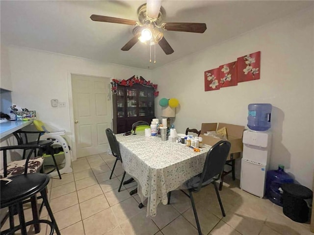 1318 Meadowlane Dr, Corpus Christi, TX 78412 - dining area featuring light tile patterned flooring and a ceiling fan