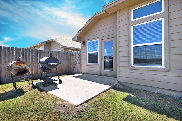 view of patio with area for grilling