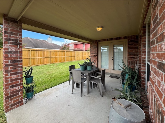 view of patio with french doors