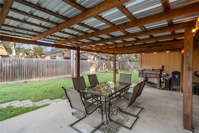 view of patio / terrace with a grill