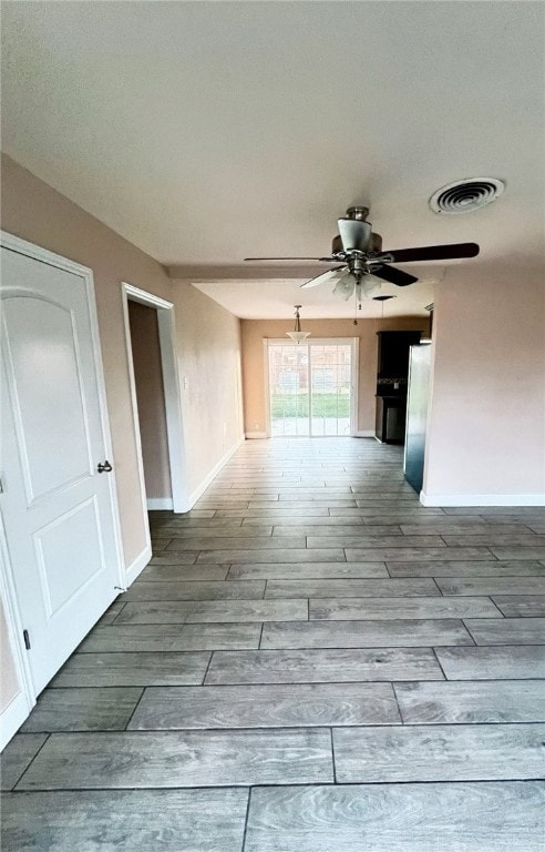 interior space with light hardwood / wood-style floors