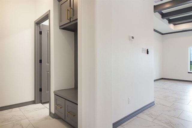 3633 Rebecca Dr, Corpus Christi, TX 78410 - mudroom featuring light marble finish floors and baseboards