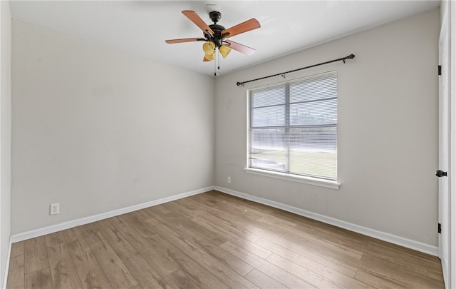 5302 Bonham St, Corpus Christi, TX 78415 - unfurnished room featuring baseboards, wood finished floors, and a ceiling fan