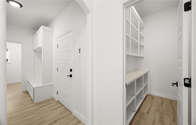 mudroom featuring light hardwood / wood-style floors