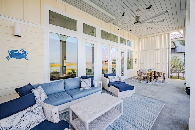 view of patio / terrace featuring an outdoor hangout area