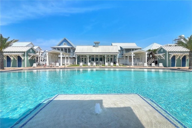 view of pool featuring a patio