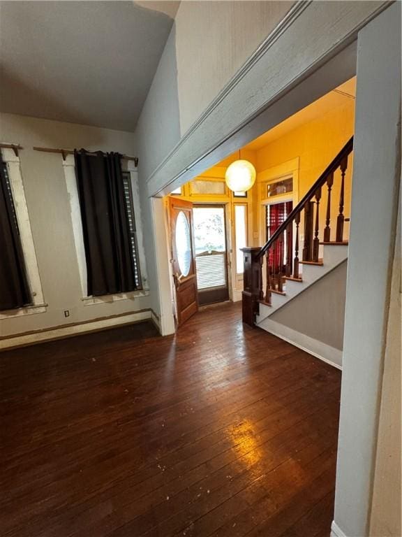 foyer featuring dark hardwood / wood-style floors