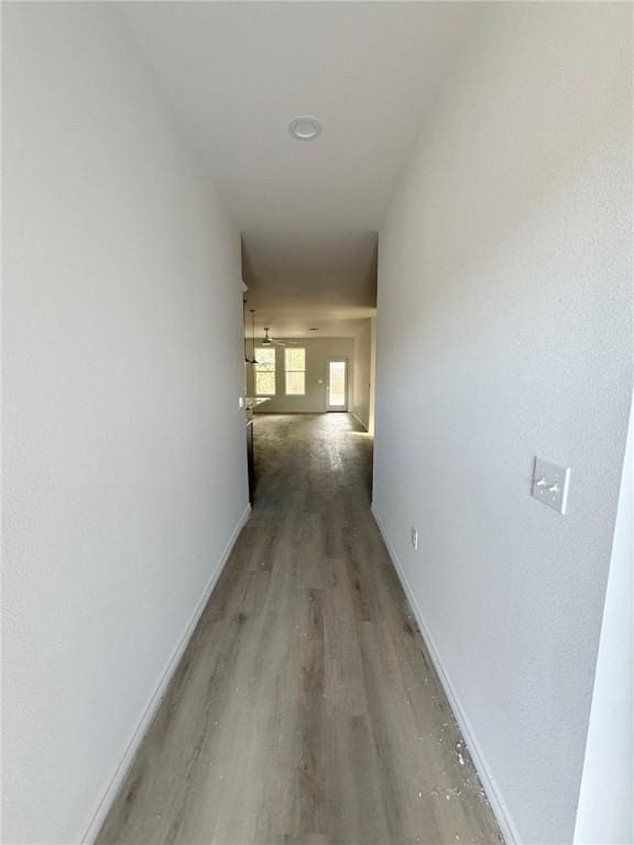 hallway featuring hardwood / wood-style flooring