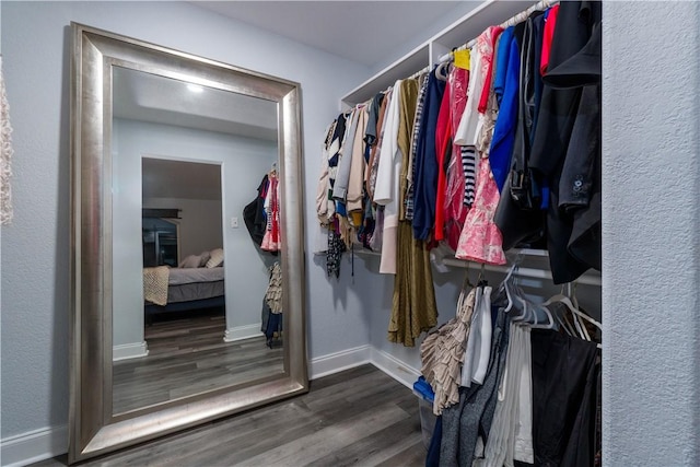 spacious closet with wood finished floors