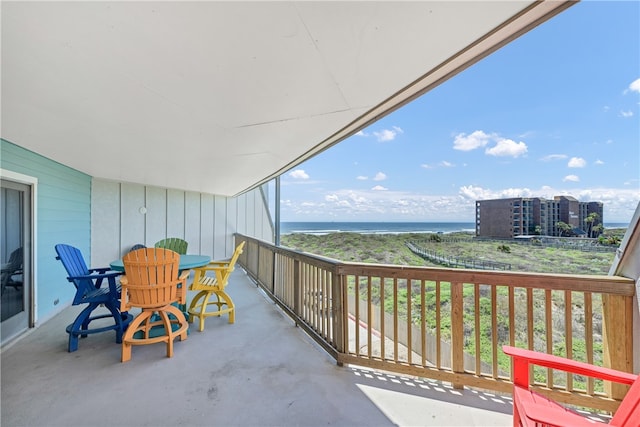 balcony with a water view