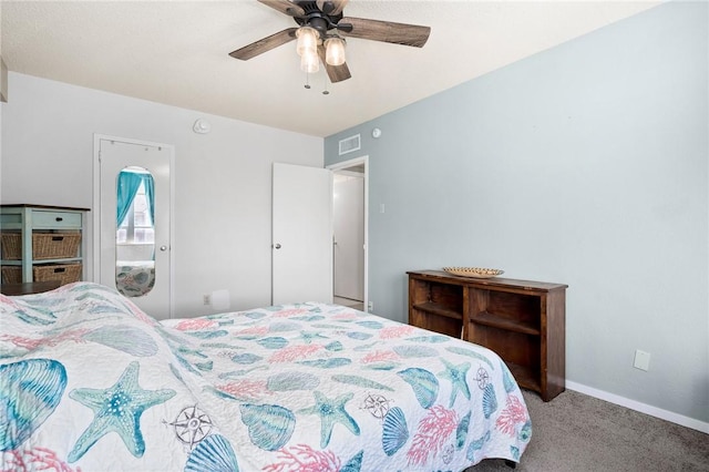 715 S Upper Broadway St Unit 404, Corpus Christi, TX 78401 - carpeted bedroom featuring a ceiling fan and baseboards