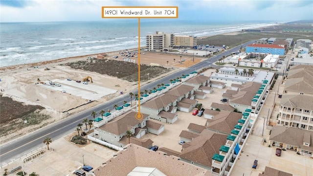 14901 Windward Dr Unit 704, Corpus Christi, TX 78418 - aerial view featuring a beach view and a water view