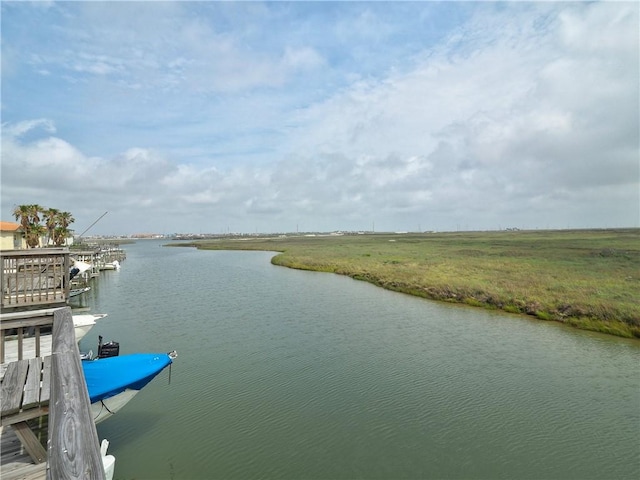 water view featuring a boat dock