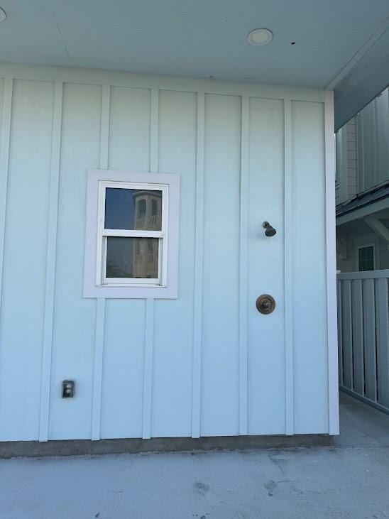 details featuring board and batten siding