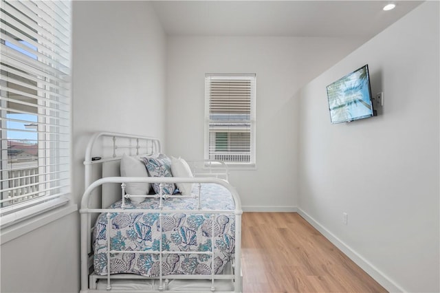 bedroom featuring light wood-type flooring