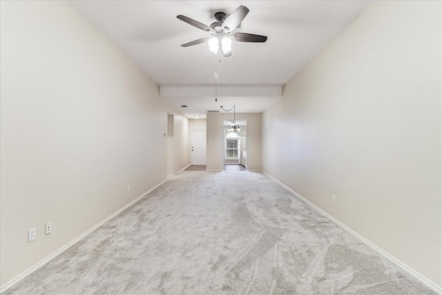 13656 Teague, Corpus Christi, TX 78410 - carpeted empty room featuring ceiling fan, baseboards, and a chandelier